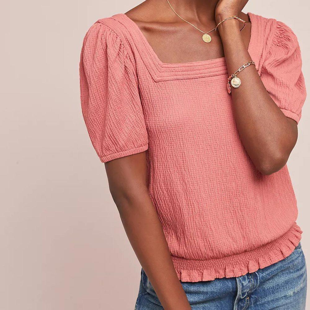 Anthropologie -  Vanessa Smocked Top Dolan Left Coast - Medium